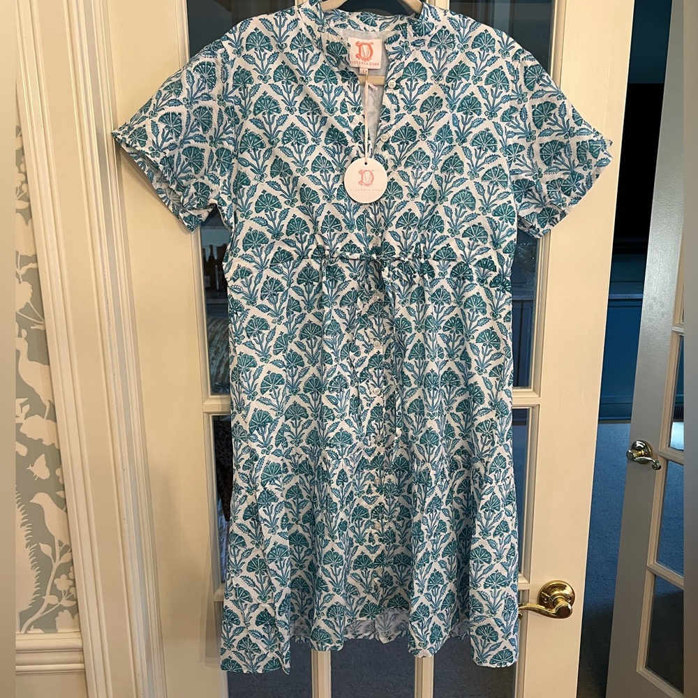 NWT Victoria Dunn - cotton block print dress size L